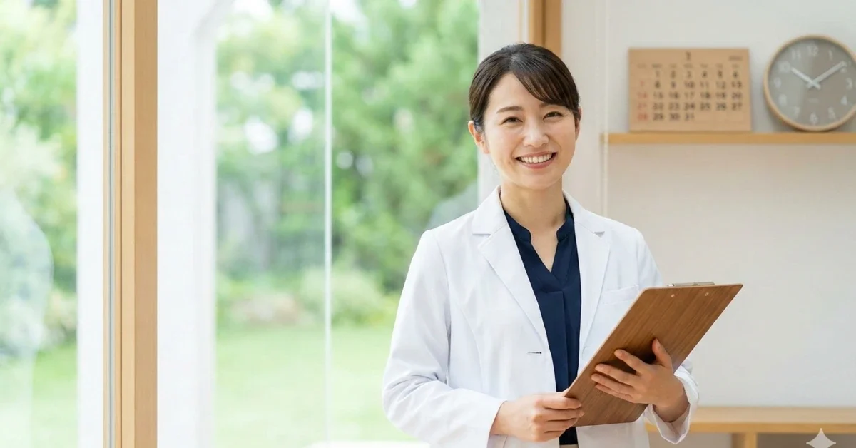 健診アルバイトで復職を目指す女性医師のイメージ