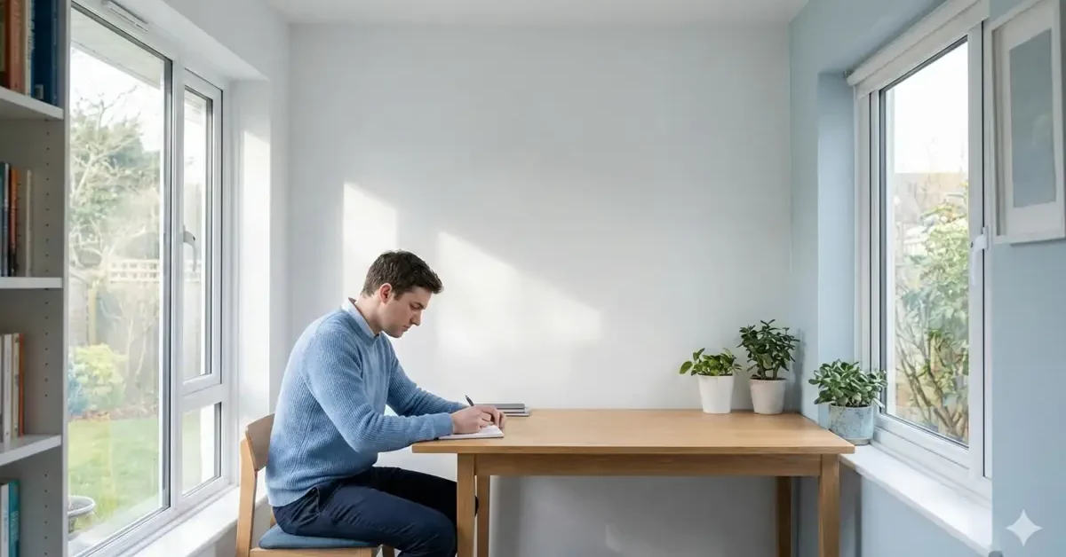 美容医療から次のキャリアを考える医師が、落ち着いた環境で相談している様子