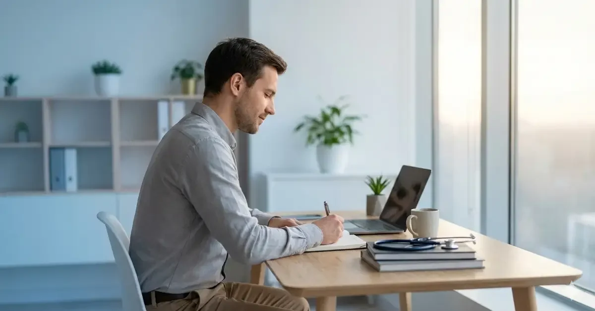 今すぐ決めなくていい医師のキャリア相談をイメージした、落ち着いた相談空間のビジュアル